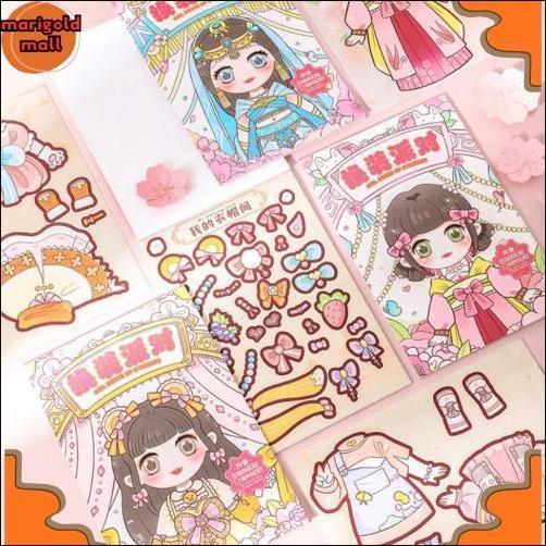 Baru Buku Stiker Diy Fashion Baju Sticker Dress Up Book Lucu Korean Stiker Ekspresi Girl Change Make