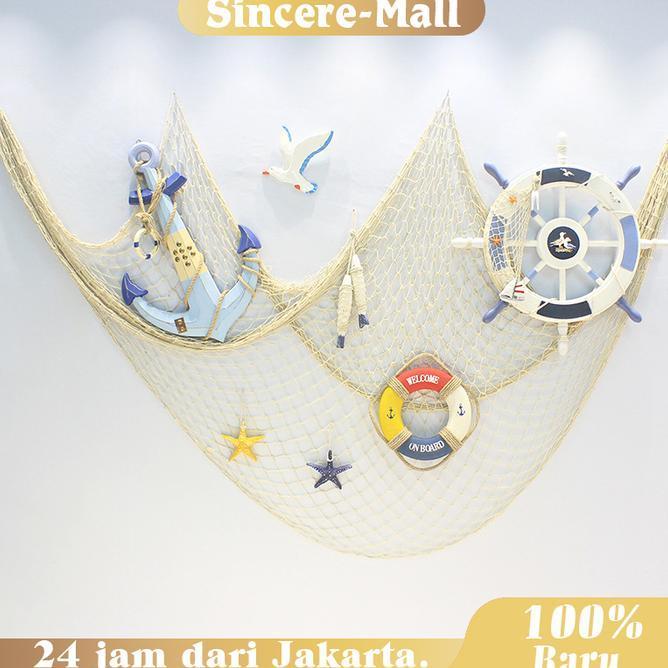 Jaring Ikan Laut Mediterania 1M2M Dekorasi Dinding Jala Ika