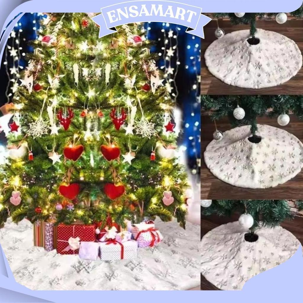 Alas Pohon Natal Motif Salju Tatakan Pohon Natal 90Cm/120Cm Da Cod