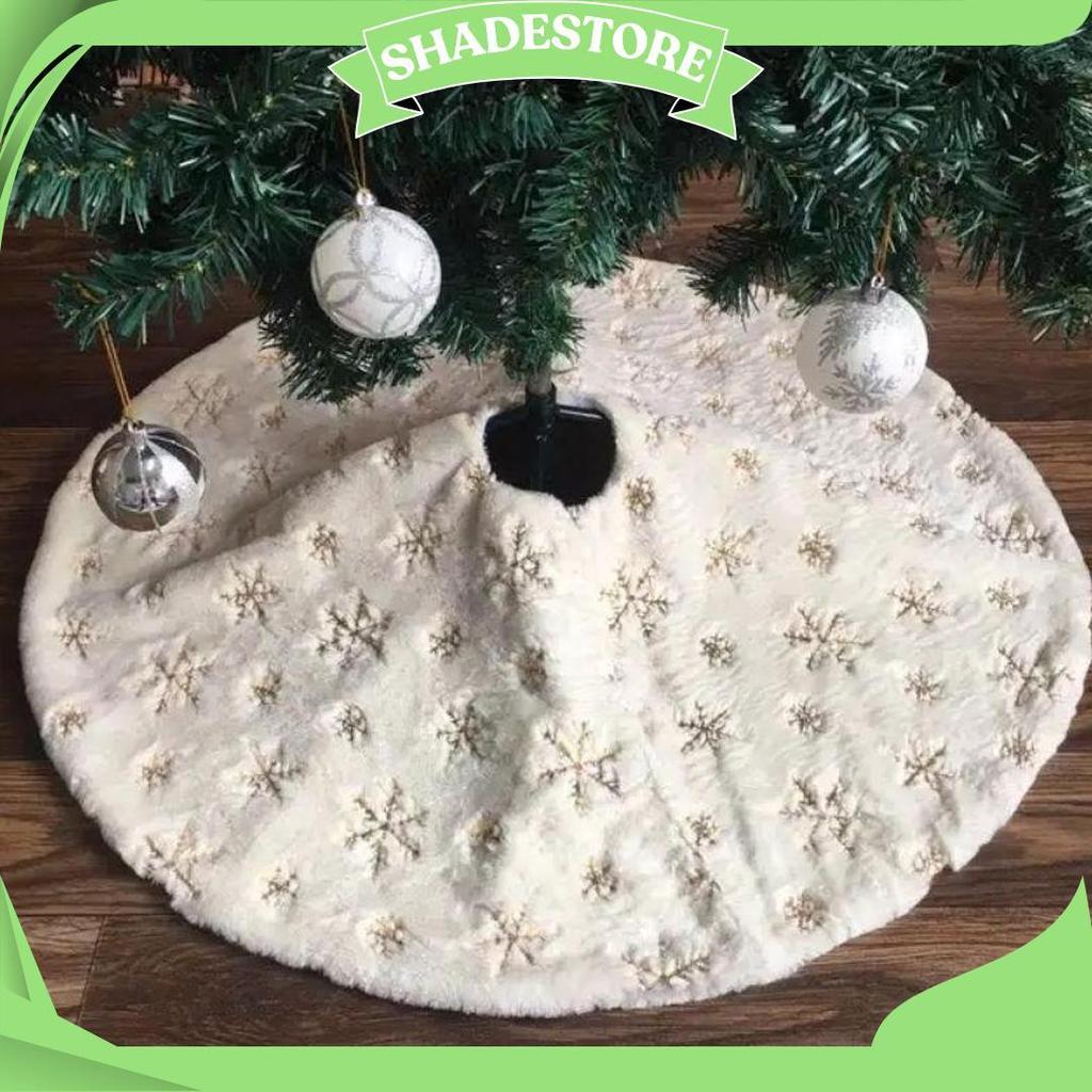 Alas Pohon Natal Motif Salju Tatakan Pohon Natal 90Cm/120Cm Da Promo