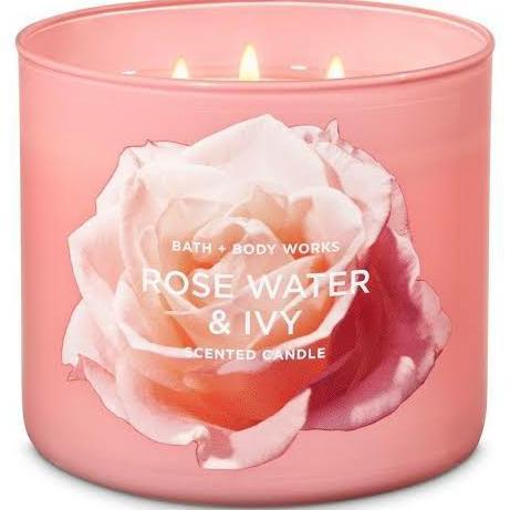 Bath And Body Works Rose Water And Ivy 3 Wick Candle (Besar)