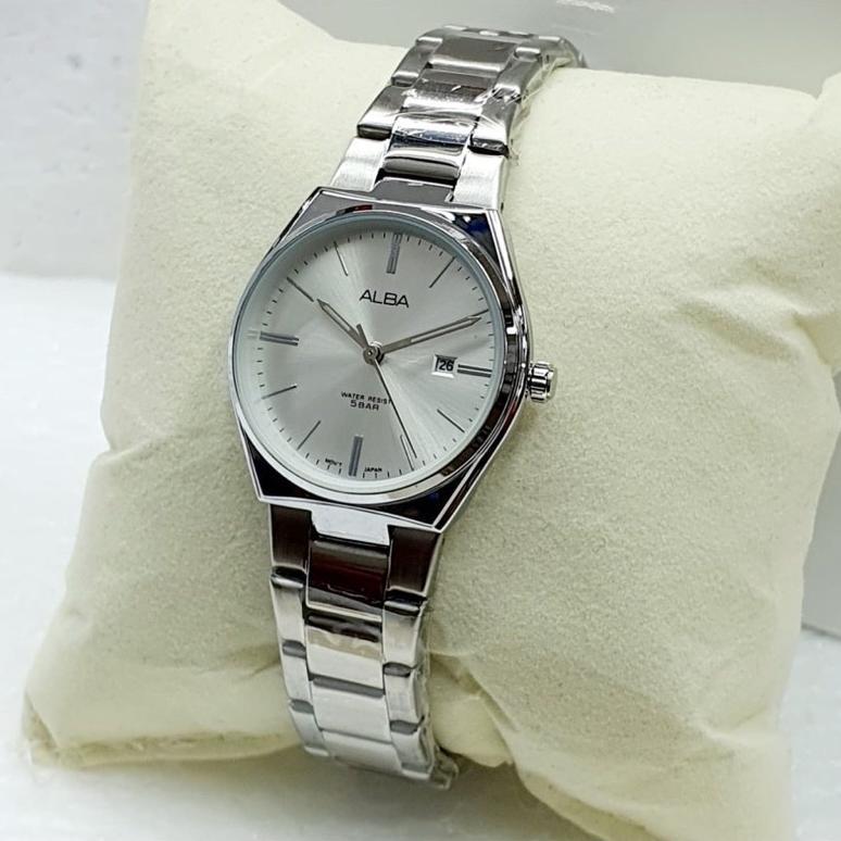 BAYAR DITEMPAT - ALBA JAM TANGAN WANITA ANTI AIR / TANGGAL AKTIF / STRAP STAINLESS STEEL Jam Tangan