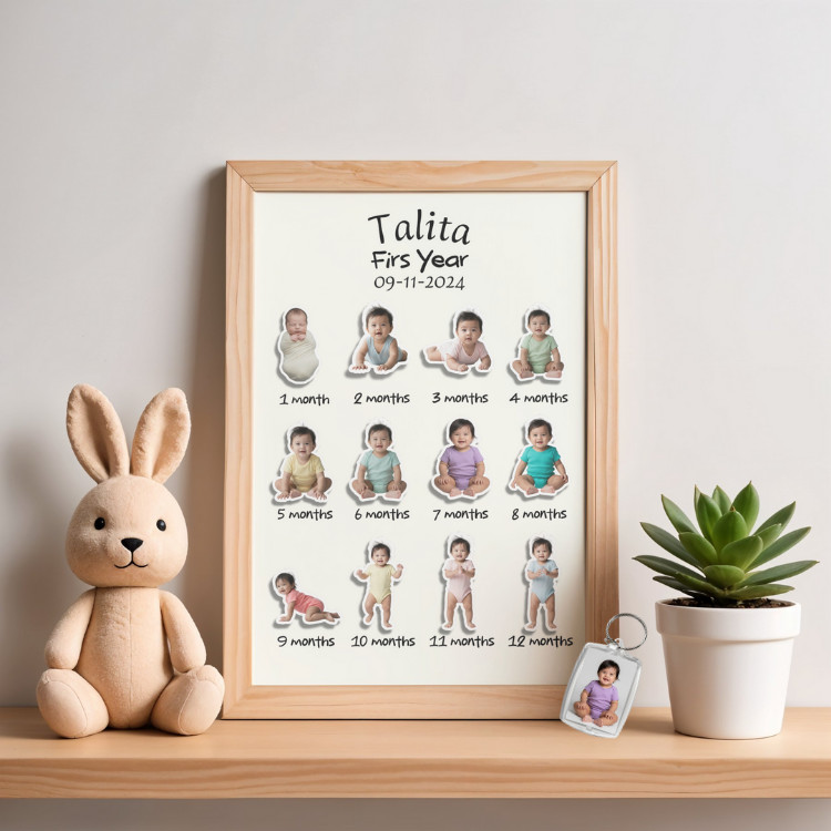 FRAME BAYI 3D CUSTOM TERMURAH/CUSTOM FOTO BAYI 1 TAHUN/KENANGAN BAYI