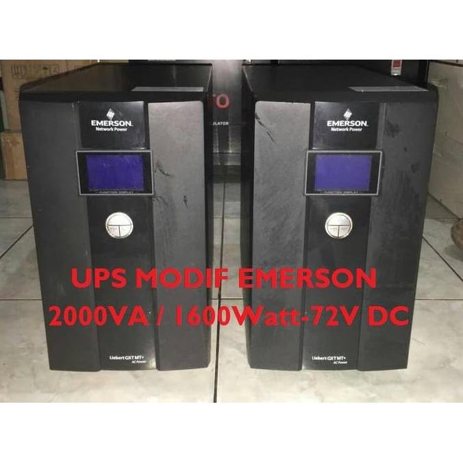 Ups Modif Emerson 2000Va/1600Watt-72v Online sinewave / output sinus murni. Ups modifikasi pakai Aki