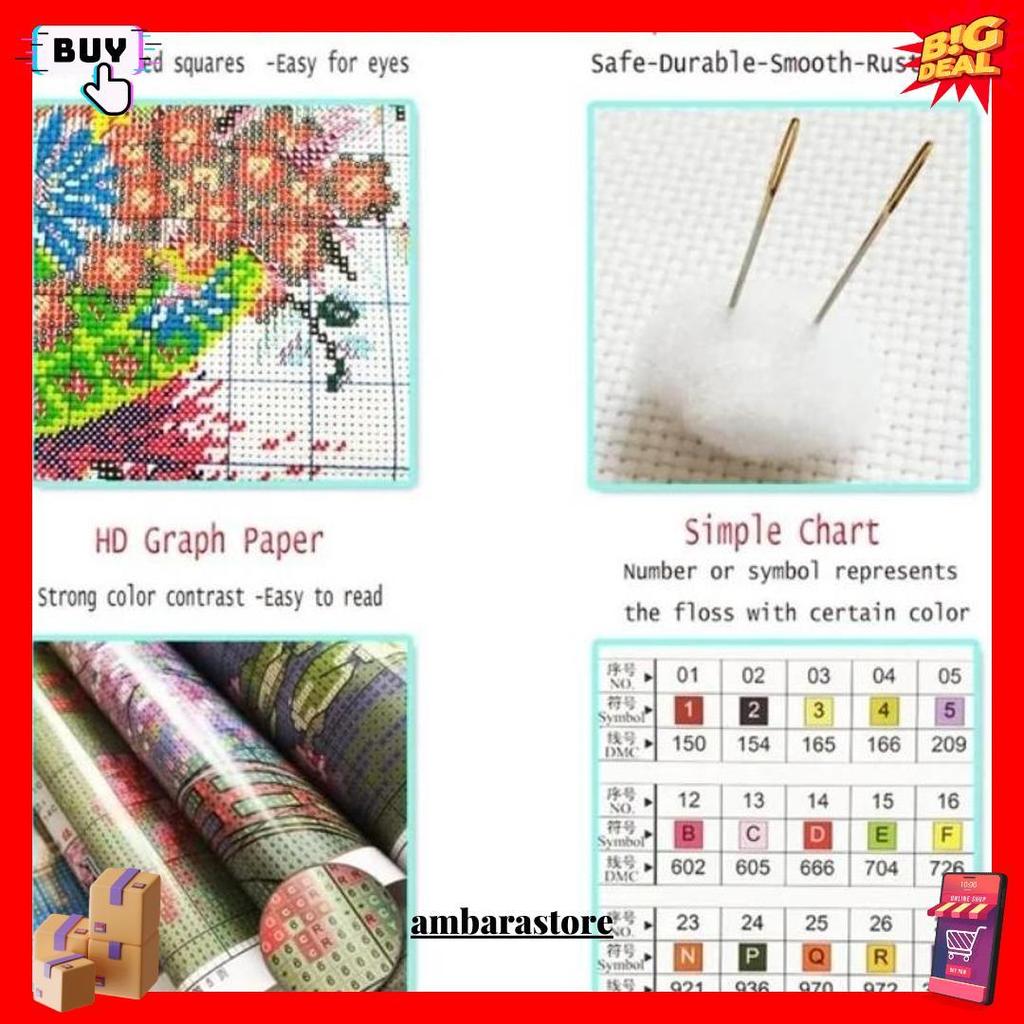 Muslim Calligraphy Cross Stitch Kit, Cross Stitch Pattern Kaligrafi, Islamic, Kaligrafi Motif Ka'Bah