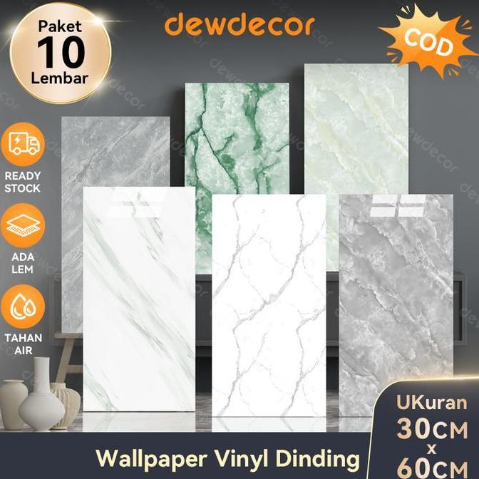 Terlaris [30Cm X 60Cm] Dewdecor - Paket 20 Lembar Wallpaper Dinding Foam Kamar Aesthetic Premium Pet