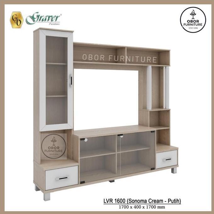 Terlaris Lemari Tv Rak Tv Buffet Tv Lemari Hias Graver Lvr 1600