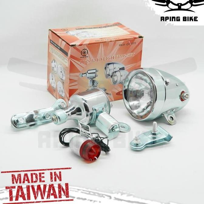 Lampu + Dinamo Sepeda Onthel Taiwan Lampu Berko Sepeda Jengki Ontel
