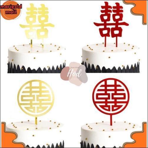 Viral Topper Aneka Tulisan Mandarin Karton Chinese Character / Akrilik Huruf Karakter Cina Bahasa Ti