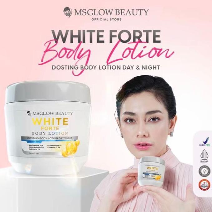 NEW MS GLOW WHITE FORTE HB DOSTING BODY LOTION PENCERAH TUBUH HITAM MENCERAHKAN ORI