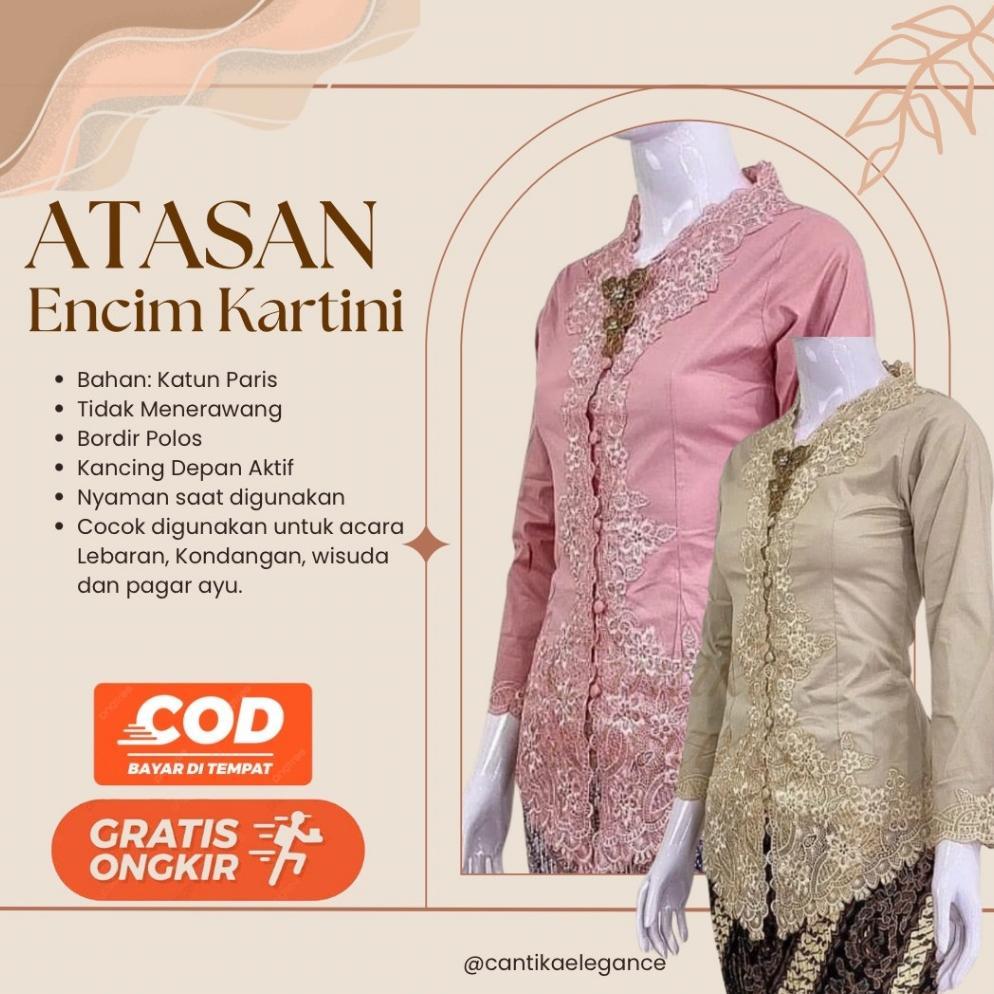 ATASAN KEBAYA ENCIM KARTINI JUMBO LD 120 CM | KEBAYA WISUDA MODERN | KEBAYA PESTA | BAJU KONDANGAN