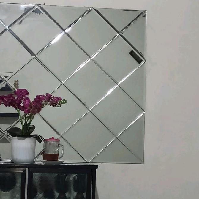 120x80 cermin 5 Mili bevel 1 cm ASLI KACA CERMIN FREE PACKING KAYU DAN DOUBLETAPE FOAM cermin dindin