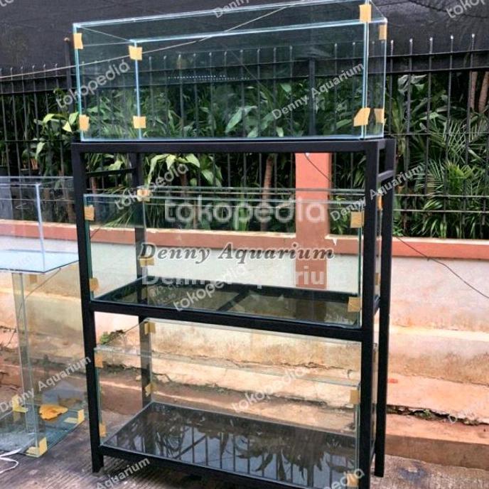 Terlaris Rak Besi Holo 4X4 3 Susun Dan Aquarium Ukuran 100X40X40Cm