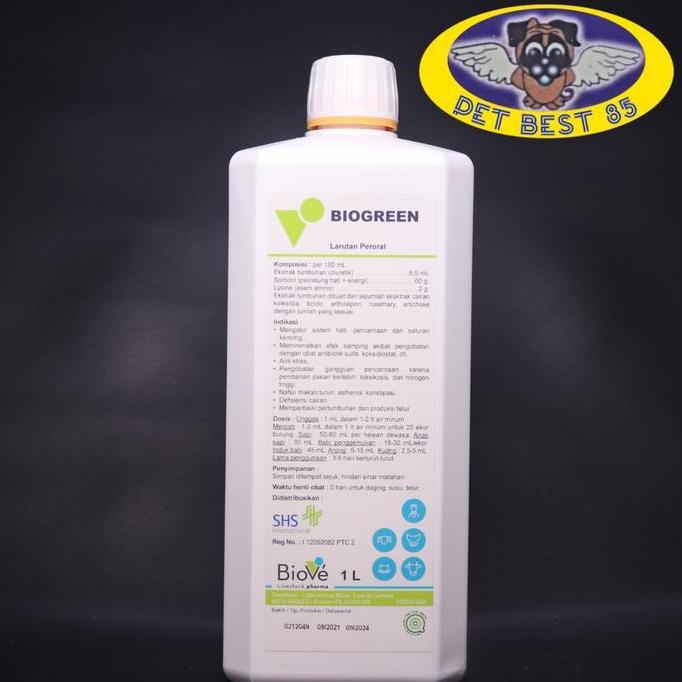 Biogreen 1 Liter Suplement Sorbitol Lysine Cat/Dog/Ayam/Merpati/Sapi