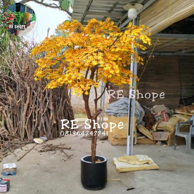 pohon besar artificial - pohon maple dekorasi - bunga hias plastik CO