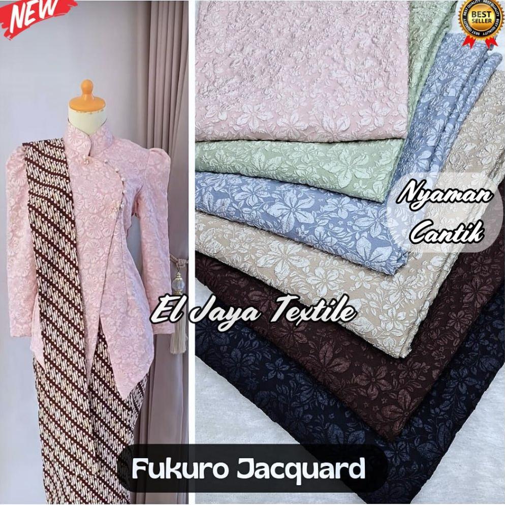 Jacquard Fukuro / Kain Jaguard Emboss Timbul / Kain Jacquard Emboss / Bahan Kebaya Janggan / Kain Ja