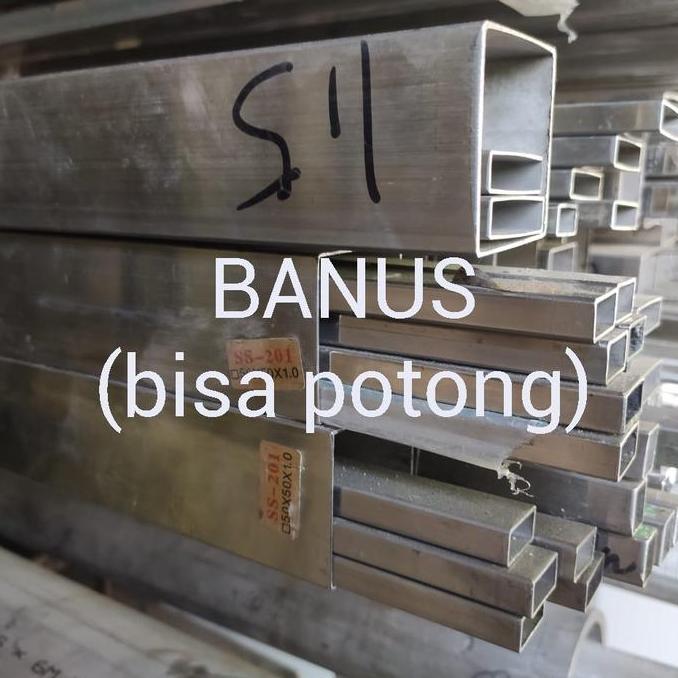 Pipa kotak hollow 304 stainless 3 cm x 3 cm x 1,2 mm / 30 x 30 x 1,2mm