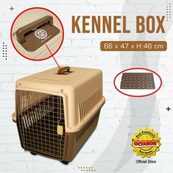 Octagon Kennel Box Pet Cargo Octagon KN-1030 66cmx47cmx46cm Kandang Travel Kucing Anjing Kelinci Mus