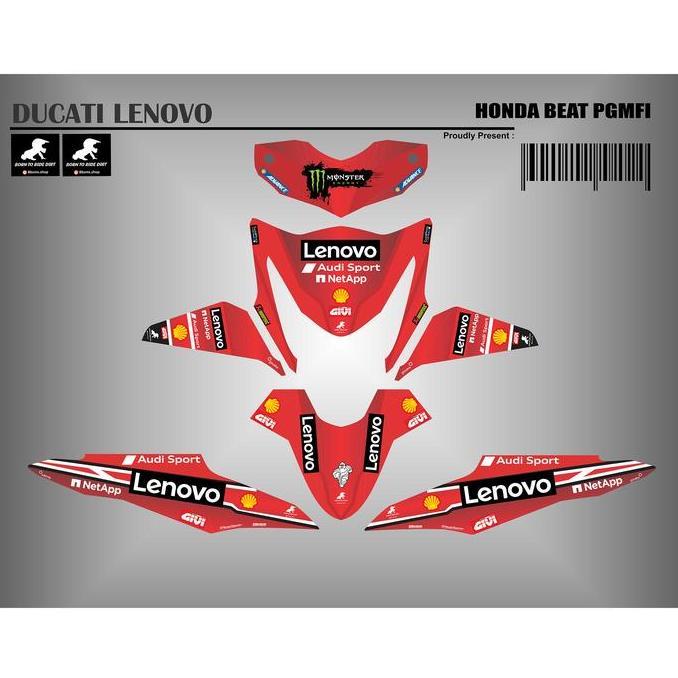 DECAL FULL BODY BEAT FI DUCATI LENOVO, STRIPING FULL BODY BEAT FI DUCATI LENOVO
