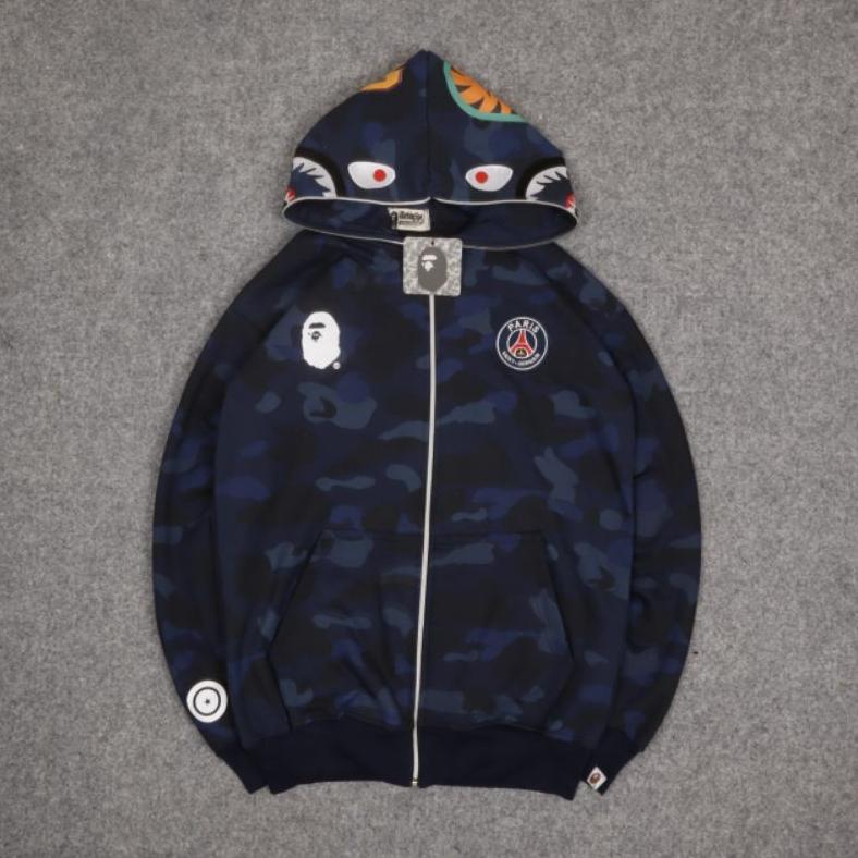 BAPE | JAKET SWEATER HOODIE BAPE X PSG FULL ZIPPER CAMO AUTHENTIC LIKE ORIGINAL