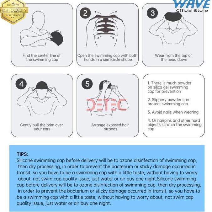 Diskon Wave 4609 Cap Swimming Kids Children - Topi Renang - White Panda