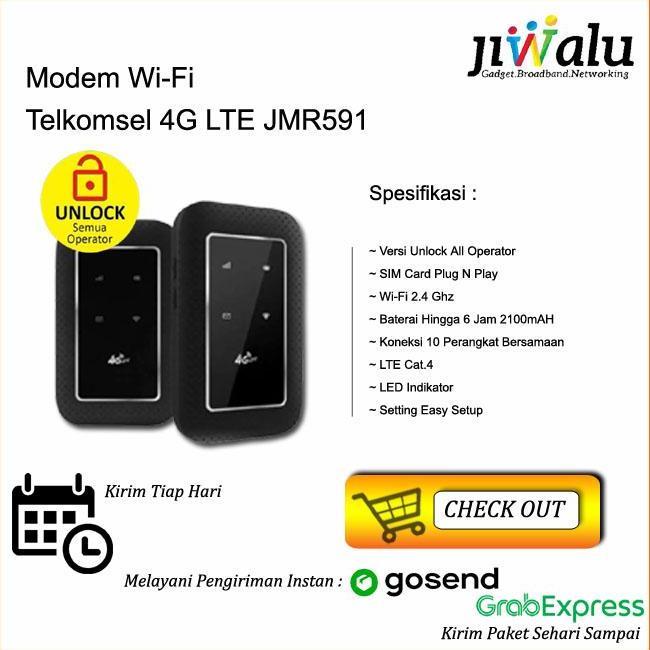 Modem Mifi Unlock - JIO JMR591 4G LTE Free Kuota Telkomsel 14GB PRAM