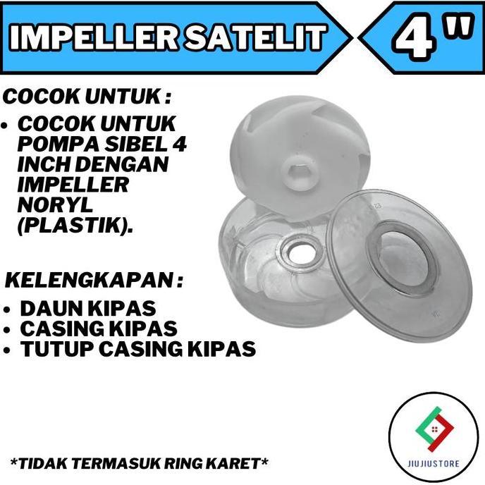 San Ei Kipas Impeller Pompa Satelit 4 Inch Noril Impeler Submersible Noryl 4" San Ei Universal Sible