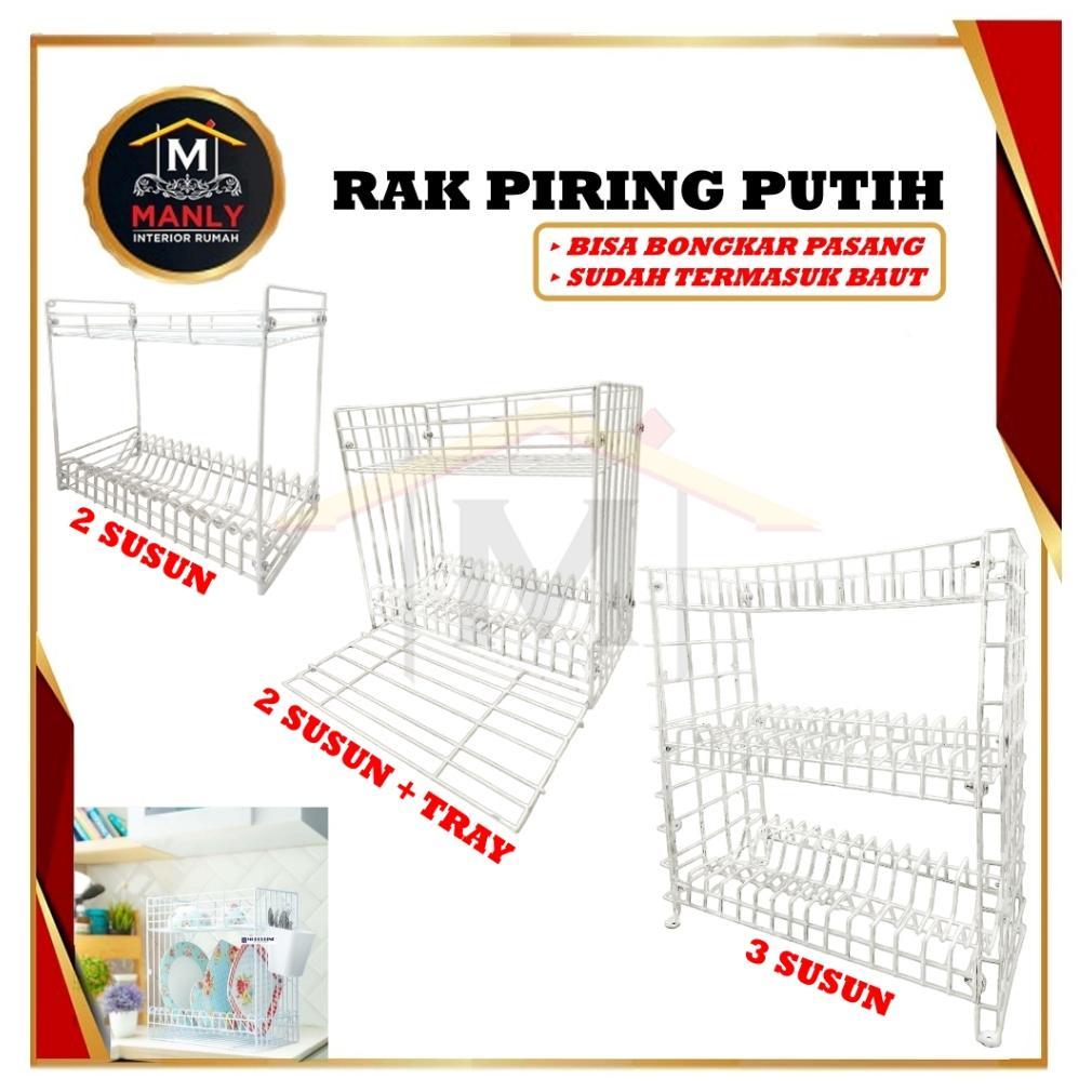 Rak Susun Piring dan Gelas Bongkar Pasang Rak Serbaguna Kitchen Set Besi Rak Besi Susun