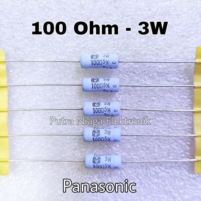 Baru (1) Resistor 100R 3Watt 100ohm 3 Watt 3W 5% putran1a dijamin