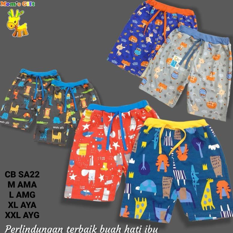 Tuhfah - (3Pcs) Celana Petak Anak Boxer MomS Gift Mom Gift Moms Gift Fullprint - Gajian Sale