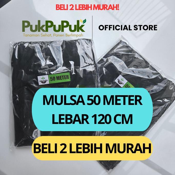 PLASTIK MULSA 50 METER MTR ORI HITAM PERAK