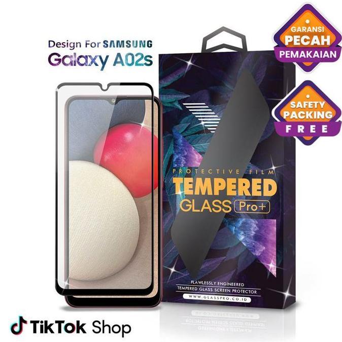 Tempered Glass For Samsung Galaxy A02S - Full Cover Anti Gores Premium Screen Protector Glossy Glass