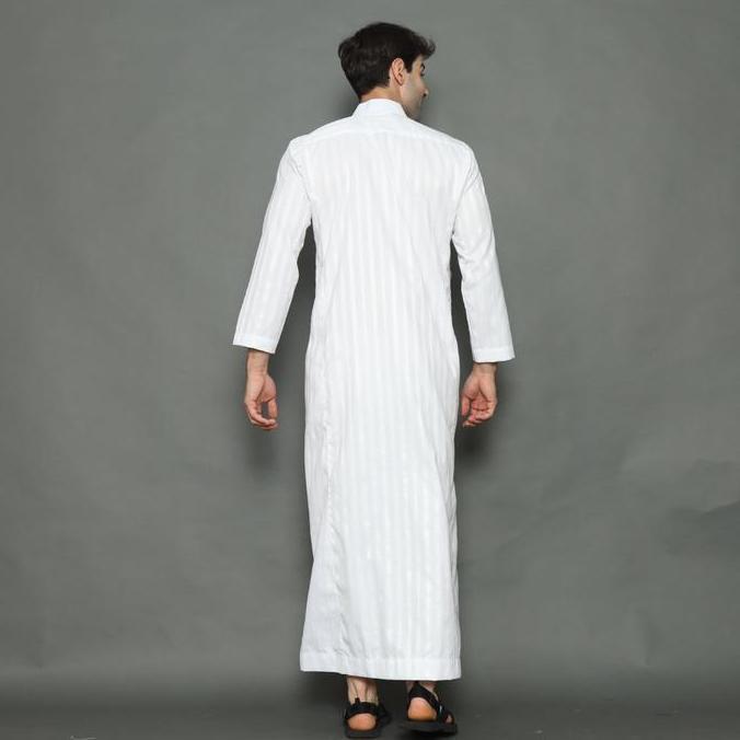 Rev Jubah Pria Gamis  Katun Muslim Thobe Motif Salur Remaja &  Dewasa Terlaris