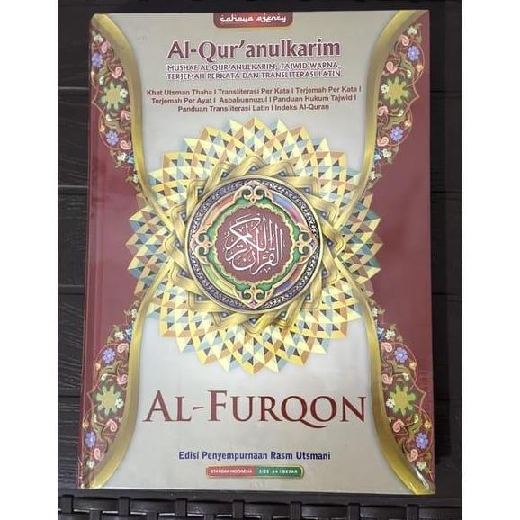 Al Quran Al Furqon Ukuran A4, Al Quran Mushaf Tajwid Warna & Terjemah