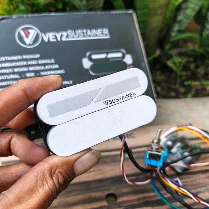 Pickup Gitar Veyz Sustainer Sustainiac White Cover