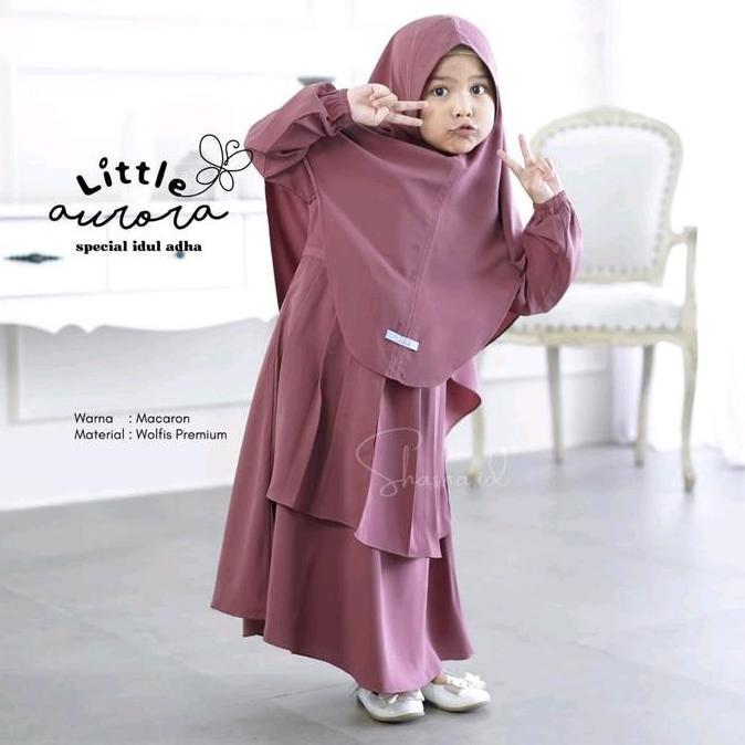 Aurora kids by shahia syar'i vol 4 | gamis kids set syar'i cadar premium murah |  gamis wolfis Premi
