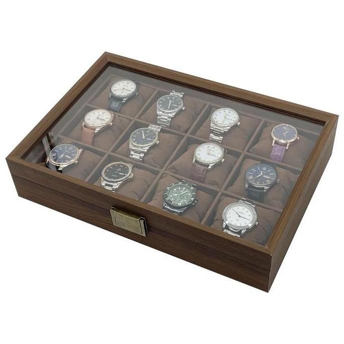 Kotak Jam Tangan Model Kayu Isi 6 atau 12 Imported Premium Quality Watch Wooden Box penyimpanan jam 