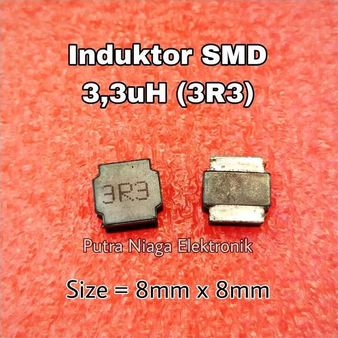 Murah (1) Induktor SMD 3,3uH Inductor Power 3.3uH 0.0033mH 3300nH 8mm x 8mm marking : 3R3 putran1a A