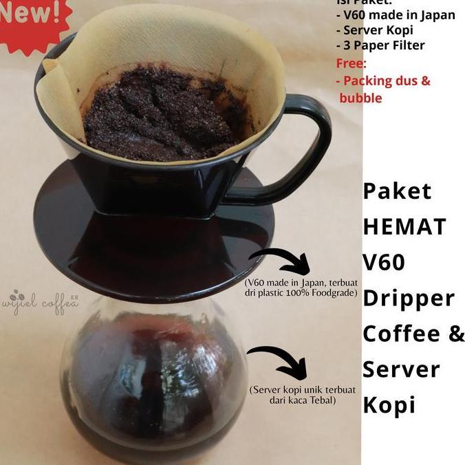 sin PAKET HEMAT V60 DAN SERVER KOPI-ALAT KOPI V60 FLAT+SERVER KOPI