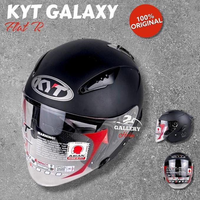 Terlaris Helm Kyt Galaxy Solid | Kyt Galaxy Flat Visor R Hitam Doff / Helm Motor Double Visor - Moto