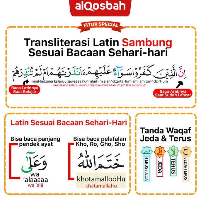 Mushaf Duo Latin Sambung A4 | DILENGKAPI TAJWID WARNA DAN TERJEMAH | QURAN | Al-Quran Latin Alquran