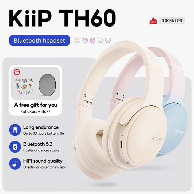 Kiip Wireless Th60 Headphone Bluetooth Wireless Headset Earphone