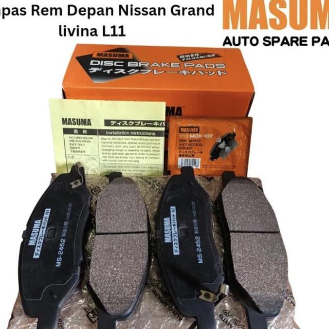 Kampas rem depan grand livina L11 2014-2018 Masuma japan brake pad front