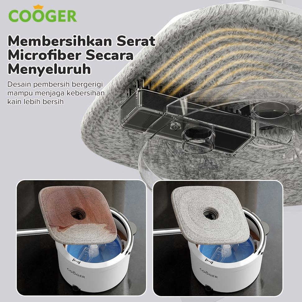 COOGER Alat Pel Lantai Panda 2in1 Single Spin Mop DAPAT 2 Kain Refill- Spin Mop Putar 360 Derajat, A