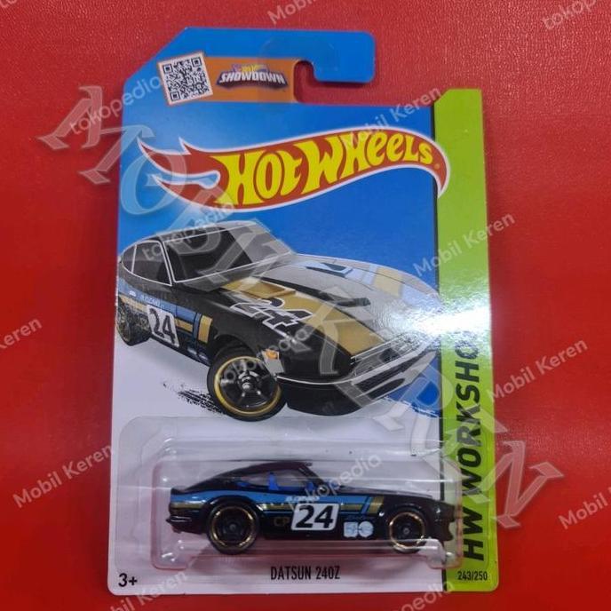 Diecast Hot Wheels ERROR HW Workshop Datsun 240Z black error tanpa kaca