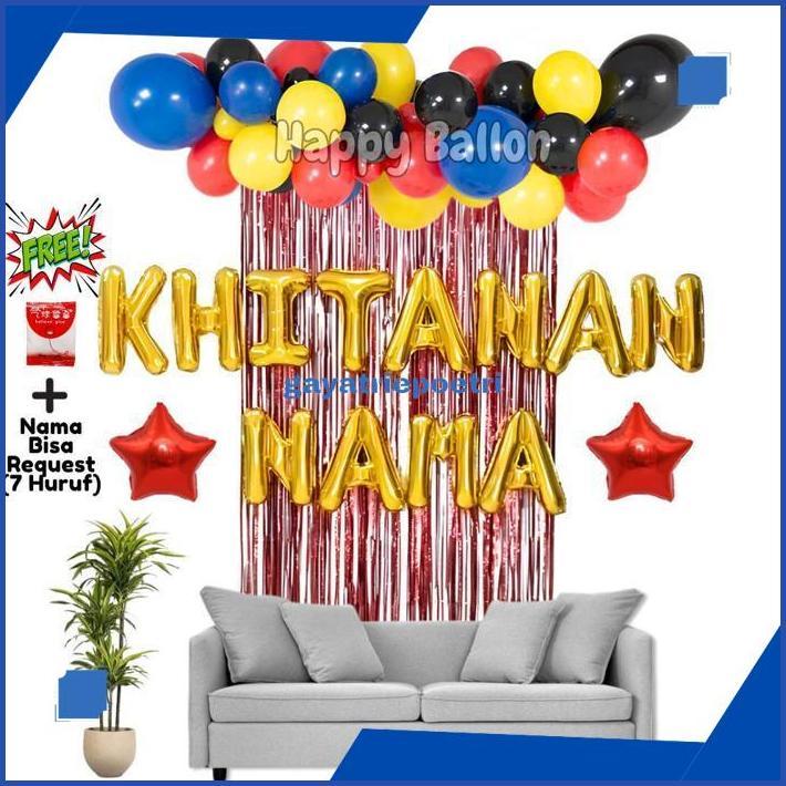 gayatriepoetri Paket Dekorasi Khitanan/Aqiqah Anak Set Dekorasi/Paket Tasyakuran Khitan/Balon foil A