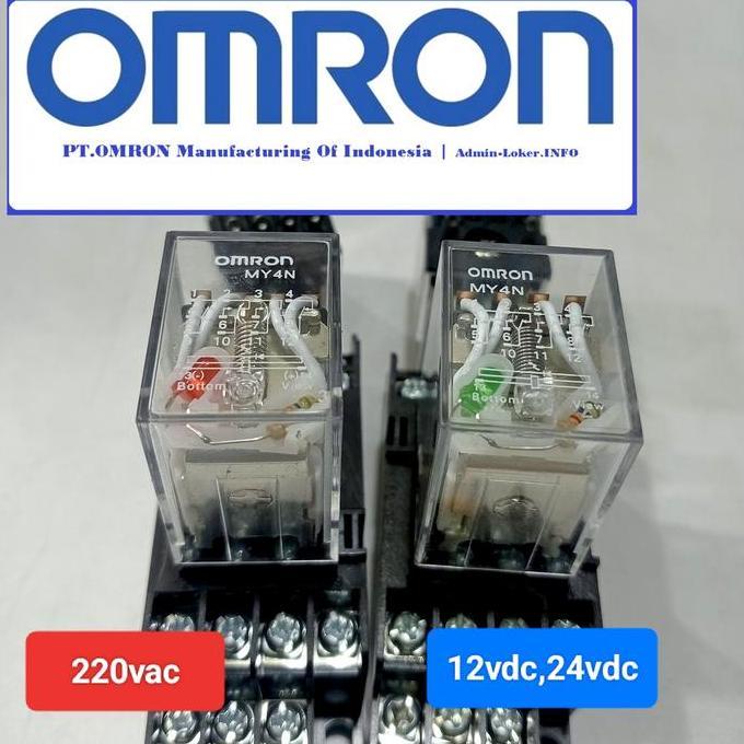 relay Omron original my4/my4n 12vdc,24vdc,220vac 14 kaki 5a set socket/relay Omron my4n original rel