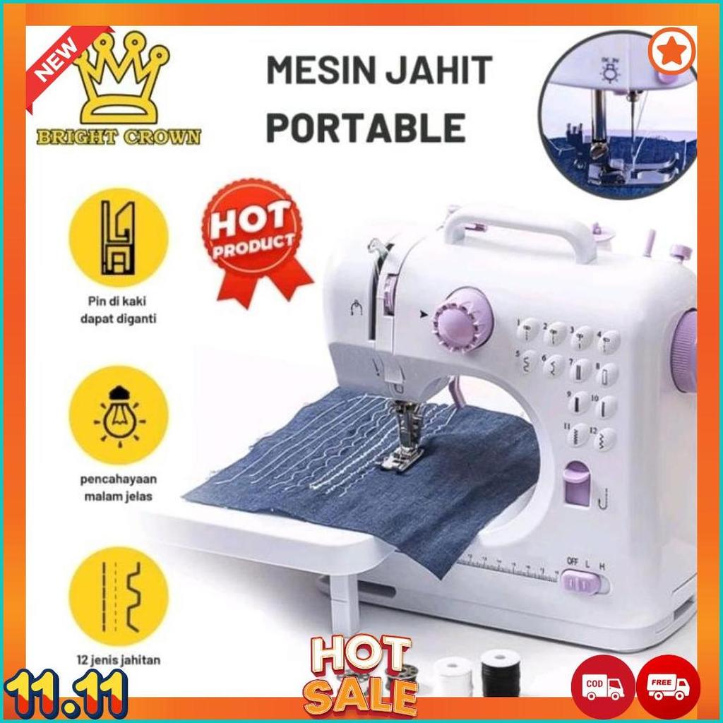 Mesin Jahit Mini Portabel 505A Multifungsi 12 Pola Mesin Jahit Listrik Pakaian Jahit Tangan Cod