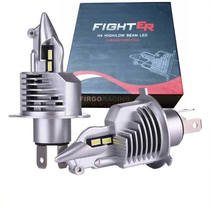 Fighter Lampu Depan Mobil LED H4 - Cool White 80W CSP Headlamp (2 Pcs) READY