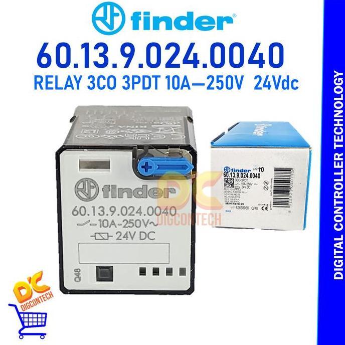 Finder relay 60.13.9.024.0040 Finder 60.13 3C0-3PDT 10A coil 24Vdc 11 pin HEMAT